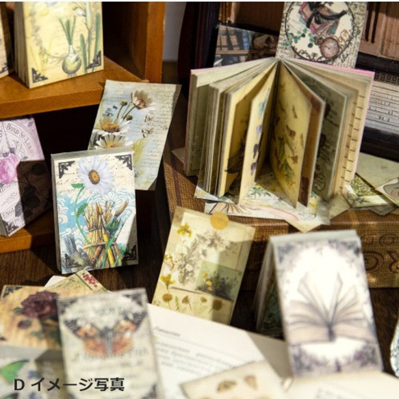 コラージュ 素材本 2種セット 風と花シリーズ レトロ 植物  蝶々 フラワーベース  紙もの ペーパー 15枚目の画像