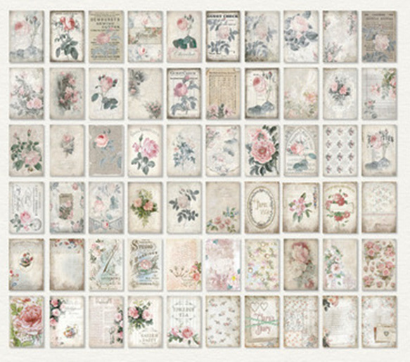 コラージュ 素材本 2種セット 風と花シリーズ レトロ 植物  蝶々 フラワーベース  紙もの ペーパー 7枚目の画像