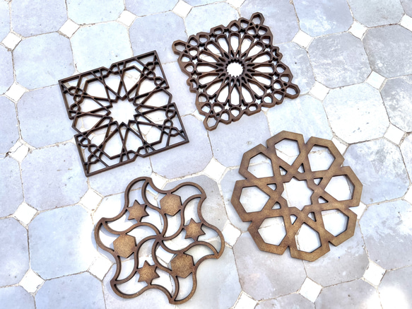 コースター　グラナダ　スペイン　アラベスク　寄木細工　幾何学模様　モザイク　3 5枚目の画像