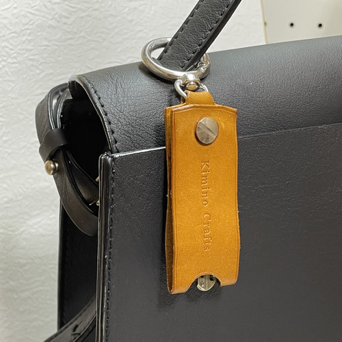 ブラックレザーキーケース キーカバー キーケース 1本用 ブラック キーケース Kimino Crafts 通販