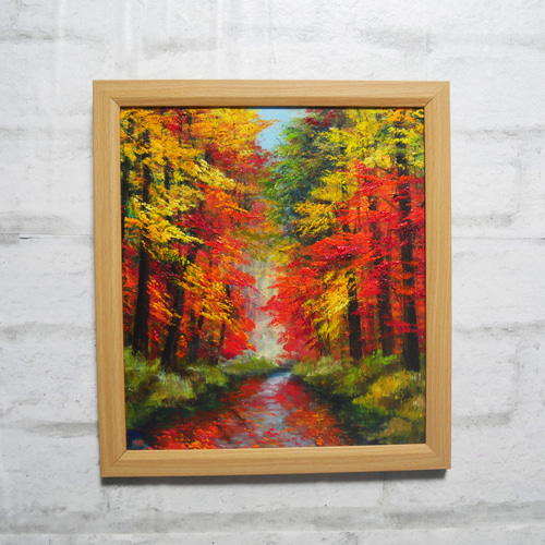 油絵 油彩 油彩画 絵 絵画 【錦秋のシンフォニー】 絵画 HR 通販
