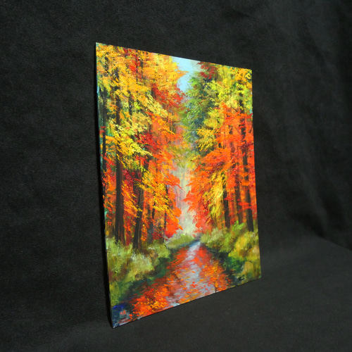 油絵 油彩 油彩画 絵 絵画【秋のトンネル】 油絵】オーダー作品【黄金のトンネル】#油絵 #手書き #アート #絵画