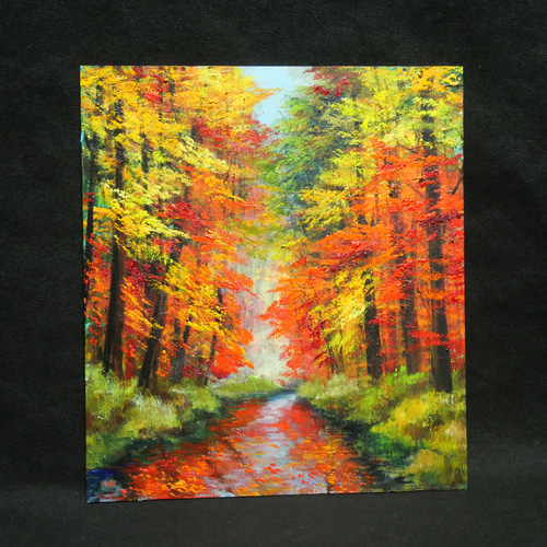 油絵 油彩 油彩画 絵 絵画 【錦秋のシンフォニー】 絵画 HR 通販