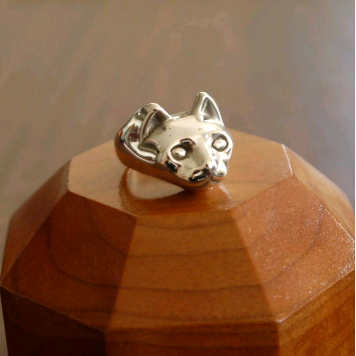 シルバーリング　猫