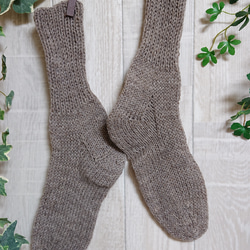 靴下　ウール100％手編みなのに安価 大人用Ｋ618 1枚目の画像