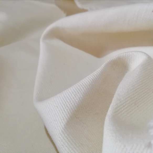 ヘンプコットン サンプル生地 天然の生成色 綾織 / ツイル 10cm角の布 2枚目の画像