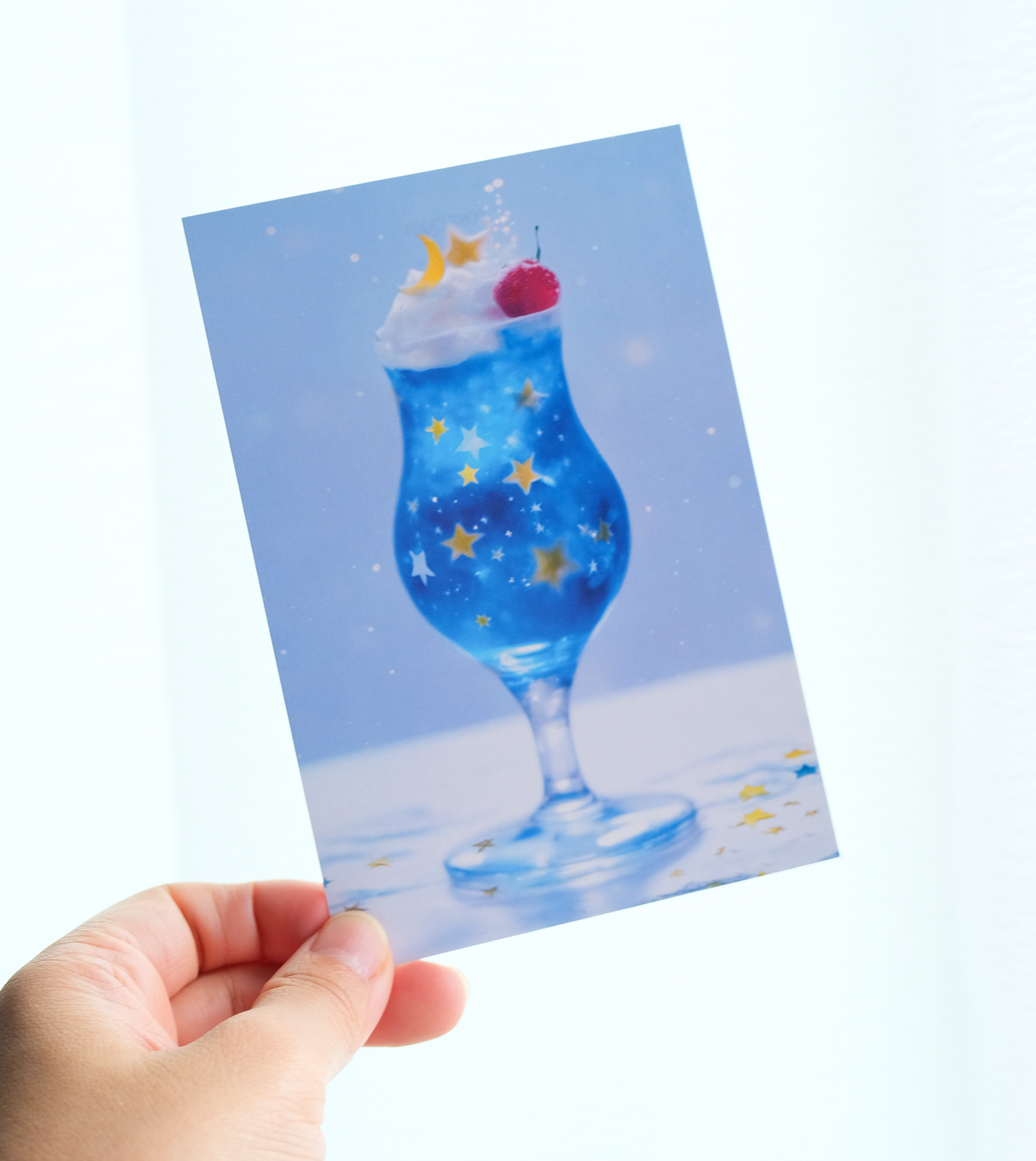 夜空　クリームソーダ　ホイップクリーム　原画　アー　飲み物アート 夜空 クリームソーダ ホイップクリーム 原画 アー 飲み物アート