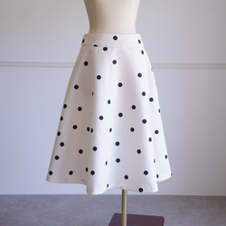 Polka dot A-line skirt ドットのAラインスカート（オフホワイト）38 14枚目の画像