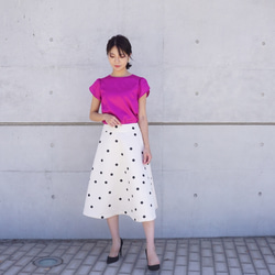 Polka dot A-line skirt ドットのAラインスカート（オフホワイト）38 7枚目の画像