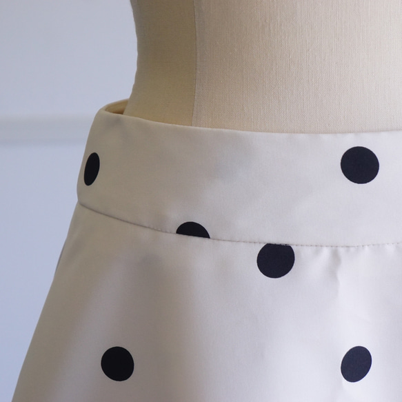 Polka dot A-line skirt ドットのAラインスカート（オフホワイト）38 15枚目の画像
