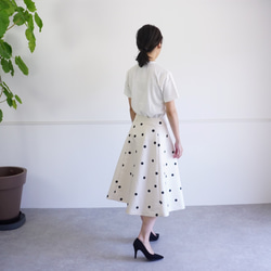 Polka dot A-line skirt ドットのAラインスカート（オフホワイト）38 11枚目の画像