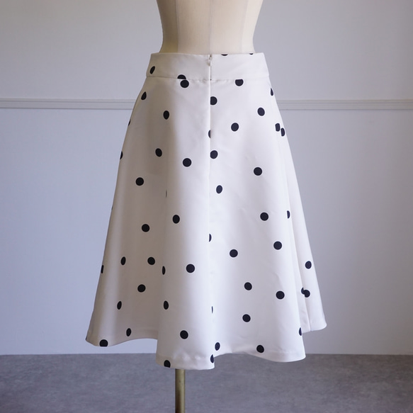 Polka dot A-line skirt ドットのAラインスカート（オフホワイト）38 17枚目の画像