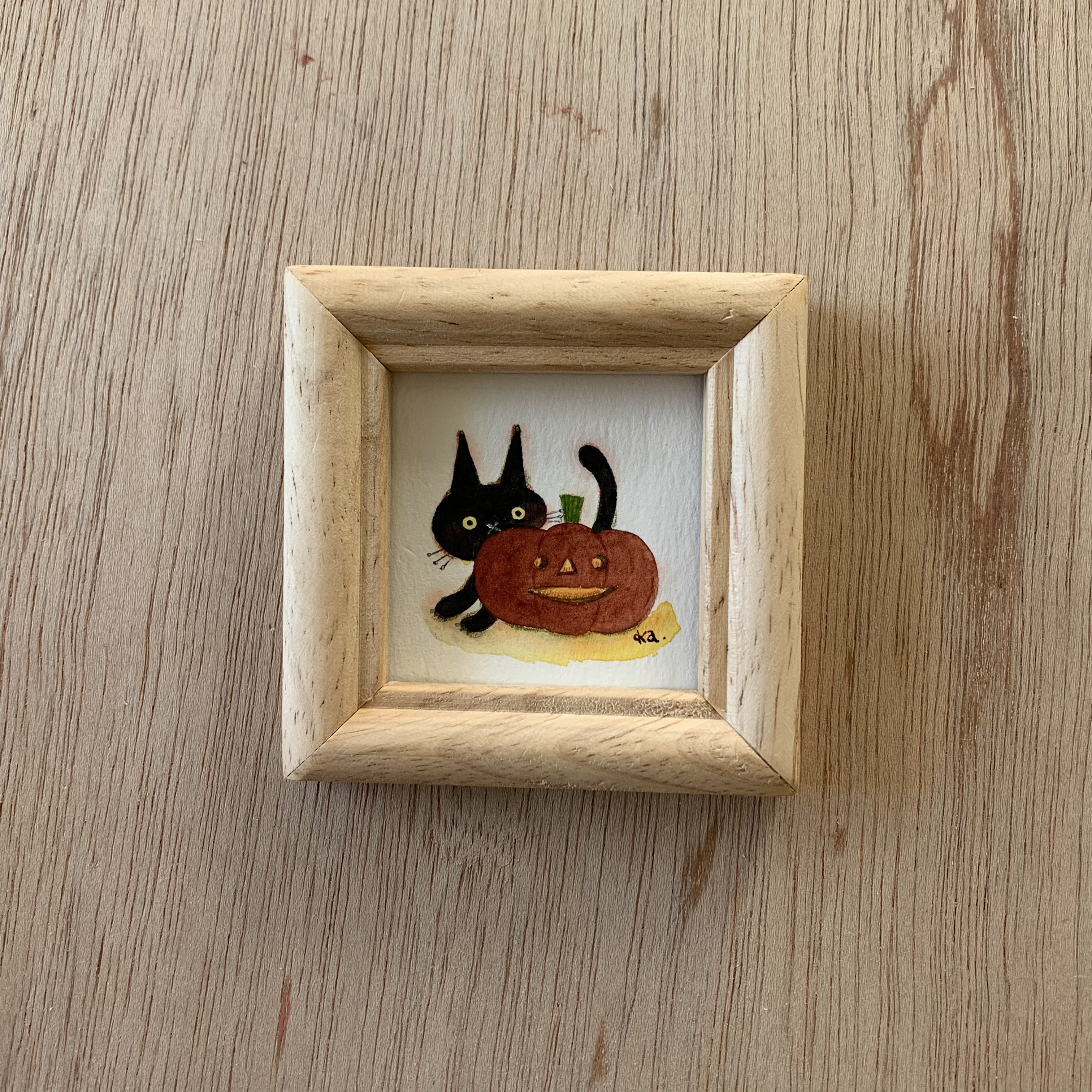 「黒猫のハロウィン」ミニ額　原画