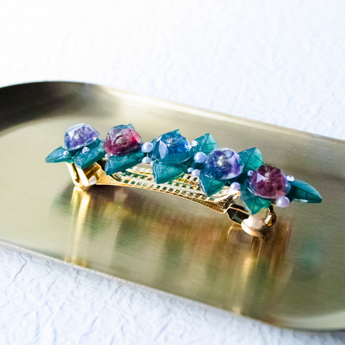 宝石の花 バレッタ バレッタ shimmer 通販 16656625｜Creema(クリーマ