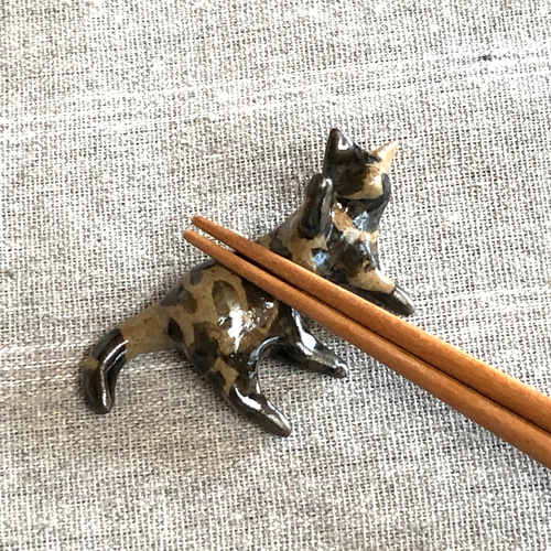 猫の箸置き三態（サビ猫/nobi,goro,hako） 猫グッズ 猫雑貨 サビ猫 箸