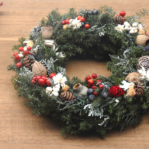 なつ様 ＊静かな森のクリスマスリース 約36cm とクロス 約17cm ご確認用 なつ様 ＊静かな森のクリスマスリース 約36cm とクロス 約17cm ご