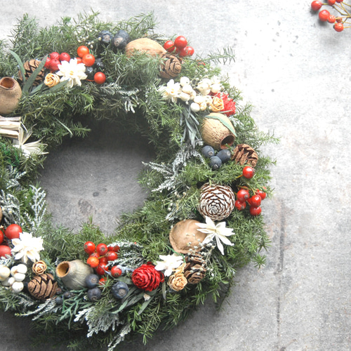 深い森のリース Christmas Wreath Xmasリース2023 (森) | 花菜Jun