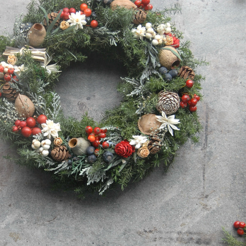 クリステル★くまの森のボリュームリース★クリスマスリース★フラワーリース クリステル☆くまの森のボリュームリース☆クリスマスリース☆フラワー