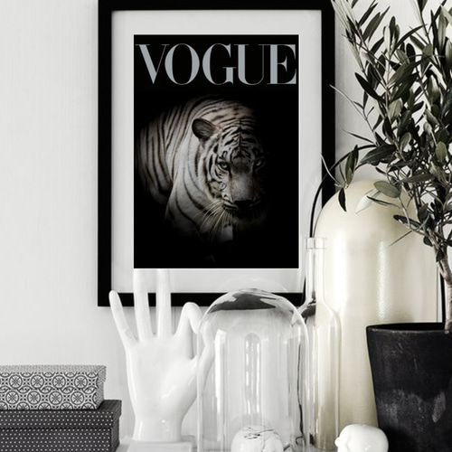 VOGUE ファッションBOOK 表紙 動物タイガー おしゃれなポスター 写真
