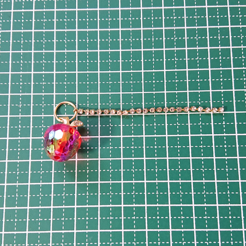 りんごのチャーム☆2個 o-23 レッド/クリアホワイト/りんご/林檎 