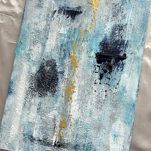 波動アート/エネルギー/テクスチャー/抽象画/ヒーリング/青/海/空/絵画 