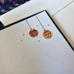 新size、再入荷！イタリア製　大人のクリスマミニスカード『エンボス加工　きらきら箔押し　クリスマスツリー』～中紙付き～ 4枚目の画像