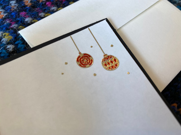 新size、再入荷！イタリア製　大人のクリスマミニスカード『エンボス加工　きらきら箔押し　クリスマスツリー』～中紙付き～ 4枚目の画像