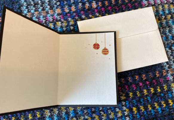 新size、再入荷！イタリア製　大人のクリスマミニスカード『エンボス加工　きらきら箔押し　クリスマスツリー』～中紙付き～ 3枚目の画像