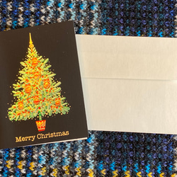 新size、再入荷！イタリア製　大人のクリスマミニスカード『エンボス加工　きらきら箔押し　クリスマスツリー』～中紙付き～ 12枚目の画像