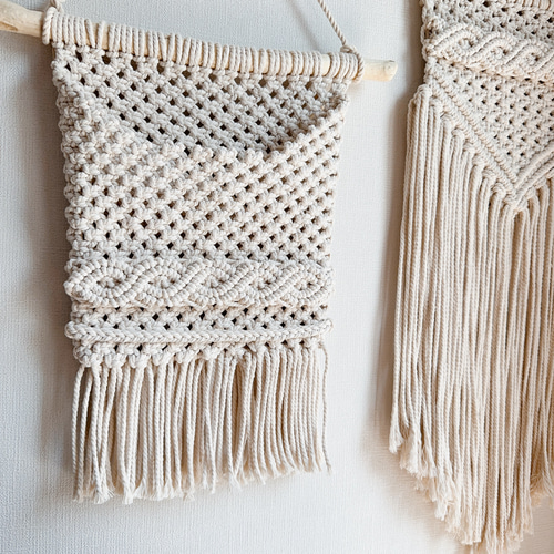 マクラメウォールポケット / 壁掛け収納 壁掛けラック・ウォール