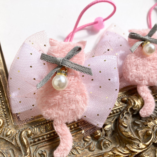 プチギフト♡ふわふわ猫ちゃん♡クリスマス♡チュールリボン♡キッズ 