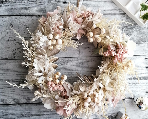 クリスマスリース　特大　大きめ　大きい　オーナメント　インテリア　ハンドメイド e058ac7305a6471fd2cff8de2e0783