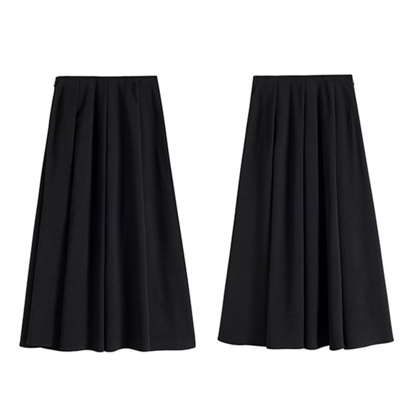 たれ感かりスカート　しわになりにくいスカート　シンプルスカート　ブラック　S-XL #332 19枚目の画像
