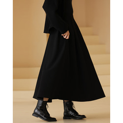 たれ感かりスカート　しわになりにくいスカート　シンプルスカート　ブラック　S-XL #332 2枚目の画像
