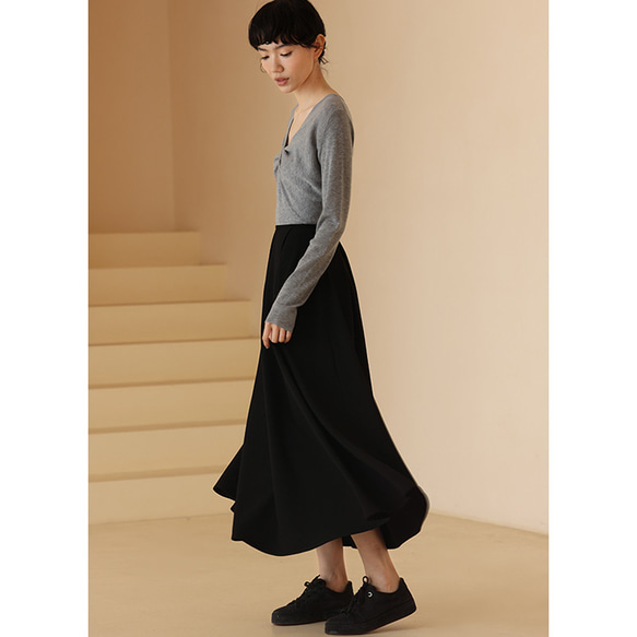 たれ感かりスカート　しわになりにくいスカート　シンプルスカート　ブラック　S-XL #332 14枚目の画像