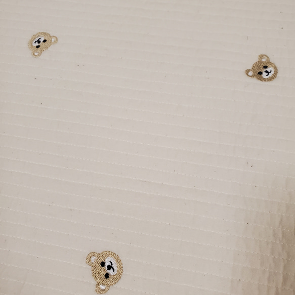 カフェマット　イブル　ヌビ　くまさん　46×62センチ(レースふくむ)　韓国キルト　犬用　袋付き　セール 4枚目の画像