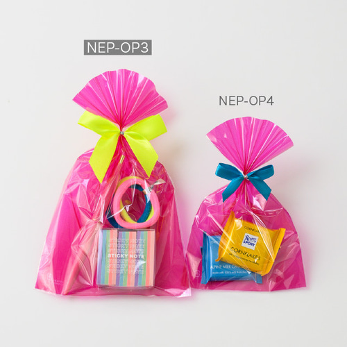 50枚】ラッピング袋 ネオンピンクOPPギフトバッグ-3(No.NEP-OP3