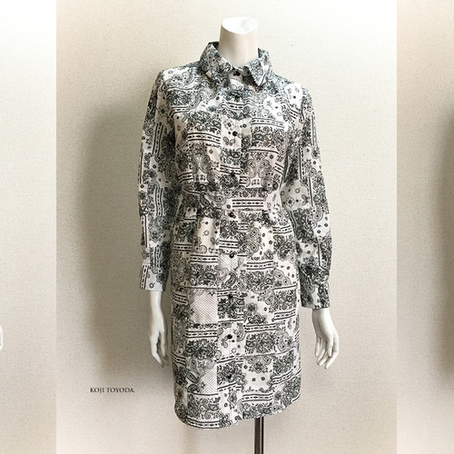 美品✨エイココンドウ ウール コート ワンピース ジップ パッチ