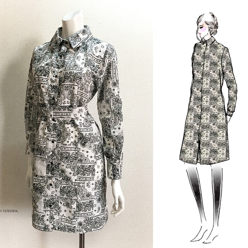 美品✨エイココンドウ ウール コート ワンピース ジップ パッチ