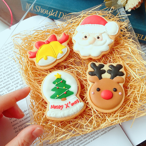 クリスマス】アイシングクッキー4枚入りボックス クッキー クリスマス】アイシングクッキー4枚入りボックス クッキー