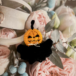 ハロウィン　アイテム　ブローチ ヘアクリップ　仮装グッズ  カボチャ魔法使い　pumpkin ウイザード 8枚目の画像