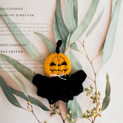 ハロウィン　アイテム　ブローチ ヘアクリップ　仮装グッズ  カボチャ魔法使い　pumpkin ウイザード 1枚目の画像