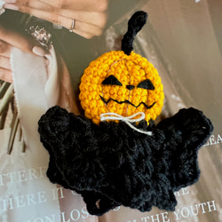 ハロウィン　アイテム　ブローチ ヘアクリップ　仮装グッズ  カボチャ魔法使い　pumpkin ウイザード 2枚目の画像