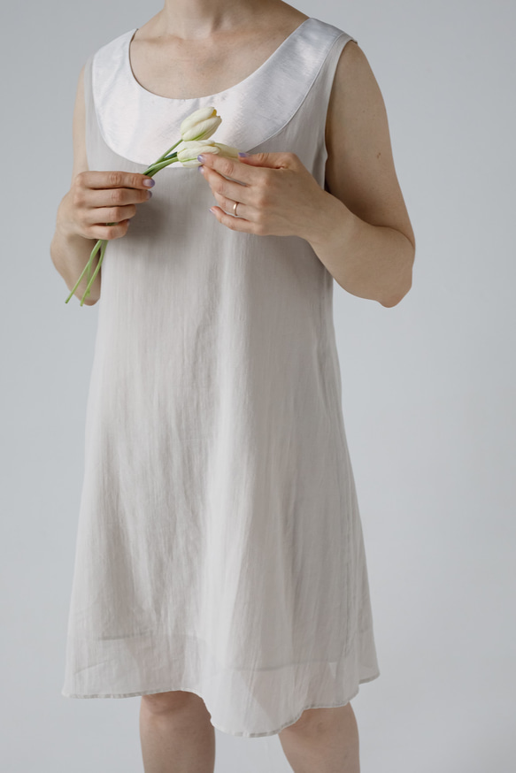 快適なエレガンス：部屋も外も魅力的なショートドレス [White] 2枚目の画像