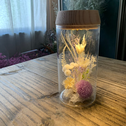 レトロアンティーク風LEDランタン(丸)ドライフラワーアレンジ スタンド