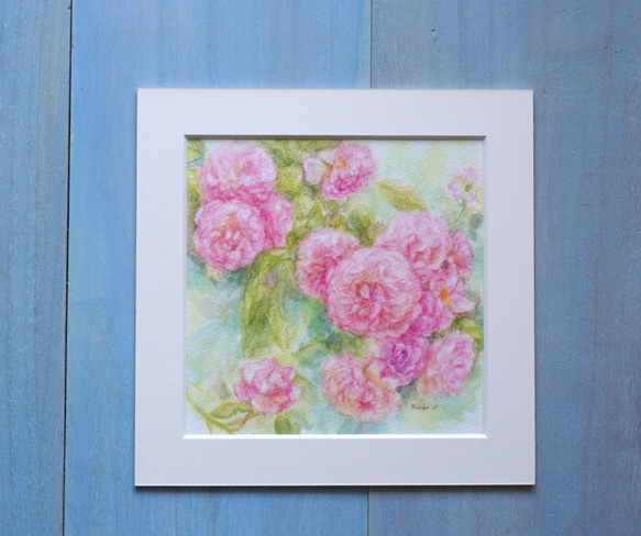 水彩画原画薔薇美しいイングリッシュローズたち① 水彩画原画薔薇美しいイングリッシュローズたち①