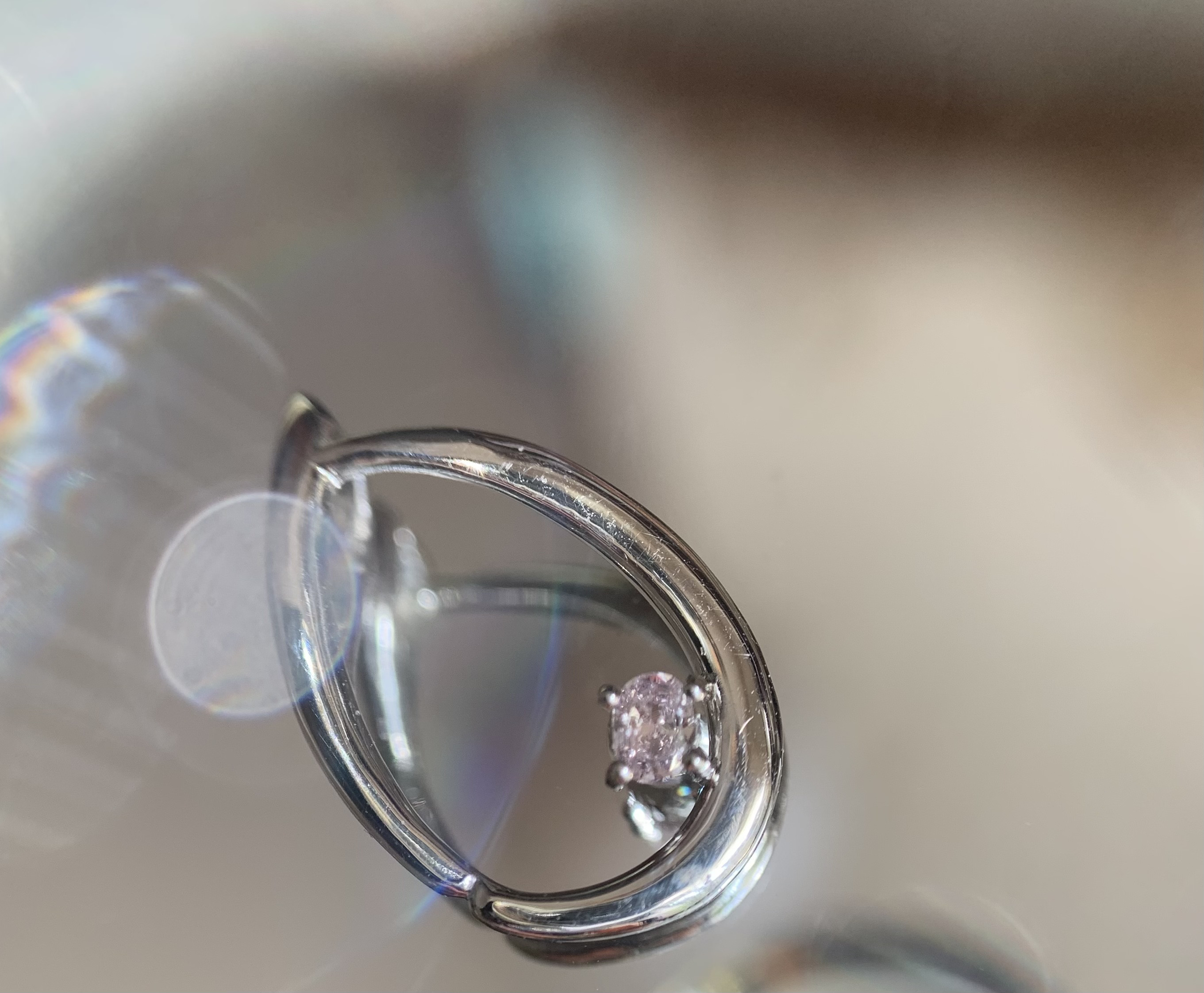 天然　ピンクダイヤモンド　ネックレストップ　0.048ct  Pt900 一点物