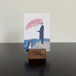 【送料込】個展「雨やどり」展示作品｜ポストカード2枚セット「傘をどうぞ」オンデマンド印刷 1枚目の画像