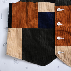 corduroy patchwork vest 　classic color 第11張的照片