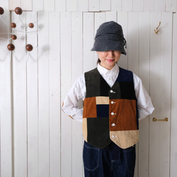 corduroy patchwork vest 　classic color 第2張的照片